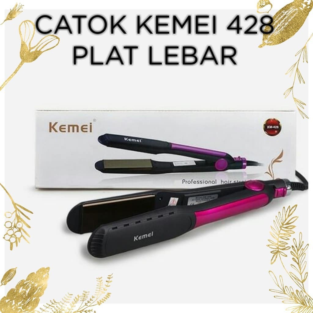 Catokan KEMEI KM 428 Catok rambut Lurus temperatur suhu Catokan KEMEI KM 428 Catok rambut Lurus temperatur suhu