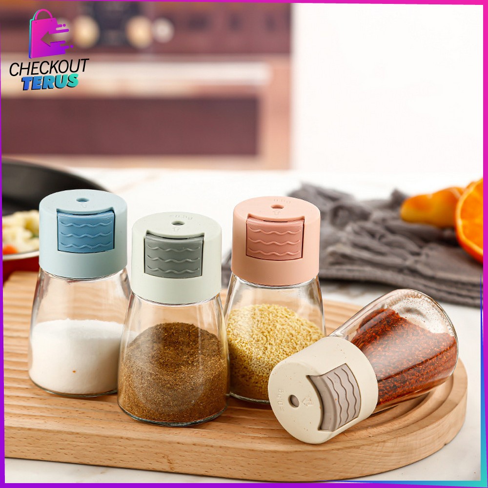 CT C578 Toples Bumbu Tabur Masak Mini Botol Bumbu Kaca Dapur Garam Gula Tempat Bumbu Dapur Botol Bumbu Plastik