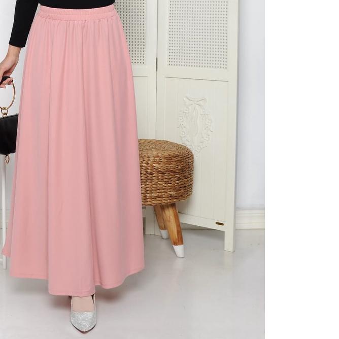 rok polos payung panjang wanita-rok lebar wanita
