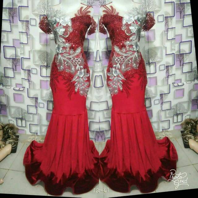 Duyung bludru..full bludru +full payet kombi 3D