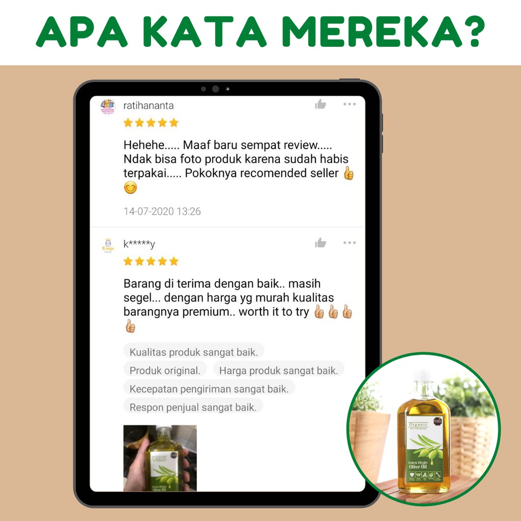 Minyak Zaitun Murni Asli Untuk Diminum Kesehatan / EVOO / Extra Virgin Olive Oil / 250 ml