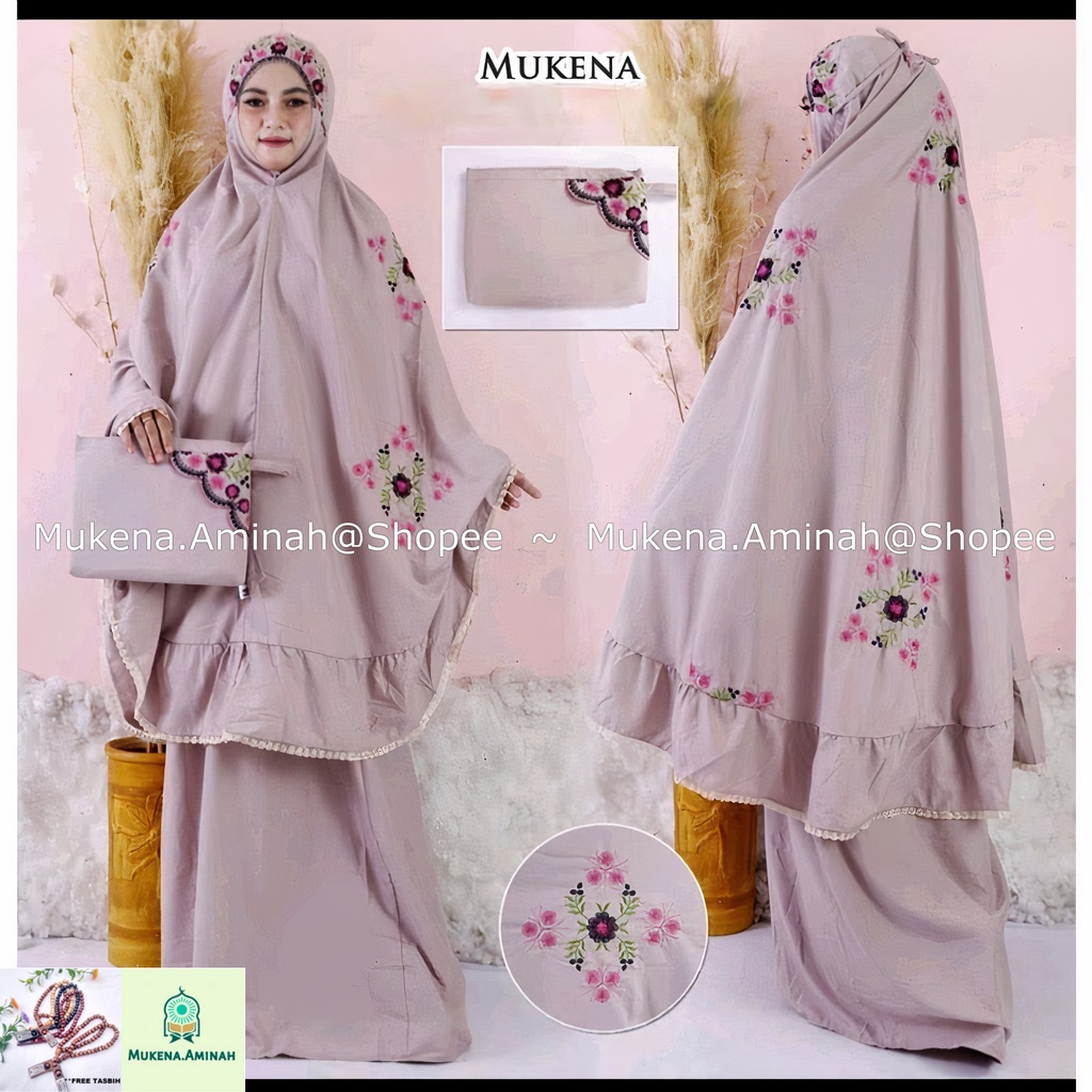 MUKENA RAYON JUMBO RAMPEL AYU PASTELEENA SITI KHADIJAH