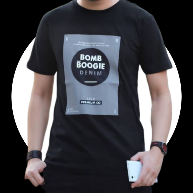 BAJU KAOS TSHIRT T SHIRT DISTRO FASHION PRIA COWOK LAKI LAKI DEWASA BOMBOOGIE BOOMBOGIE BOMBOGIE BOM