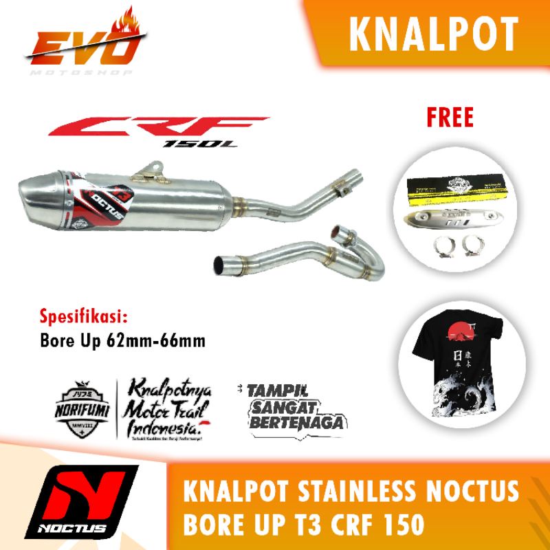 knalpot noctus crf 150 bore up T3 stainlese
