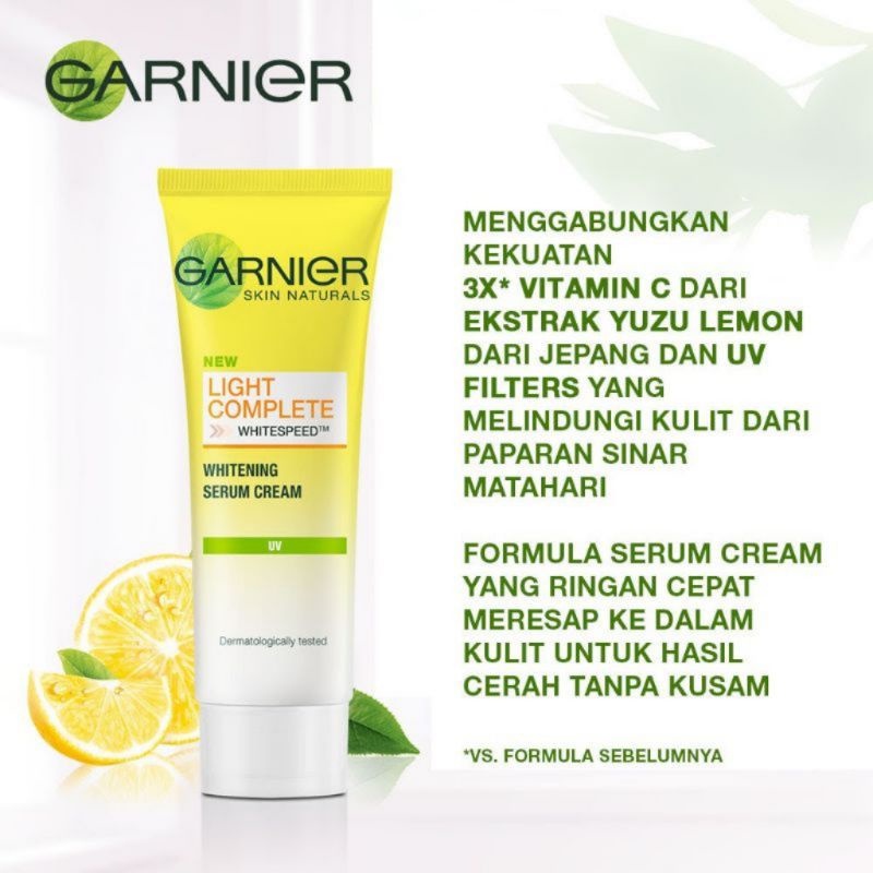 Garnier Bright Complete White Speed Day Serum Cream Uva/Uvb Skin Care - 40 ml (Light complete)