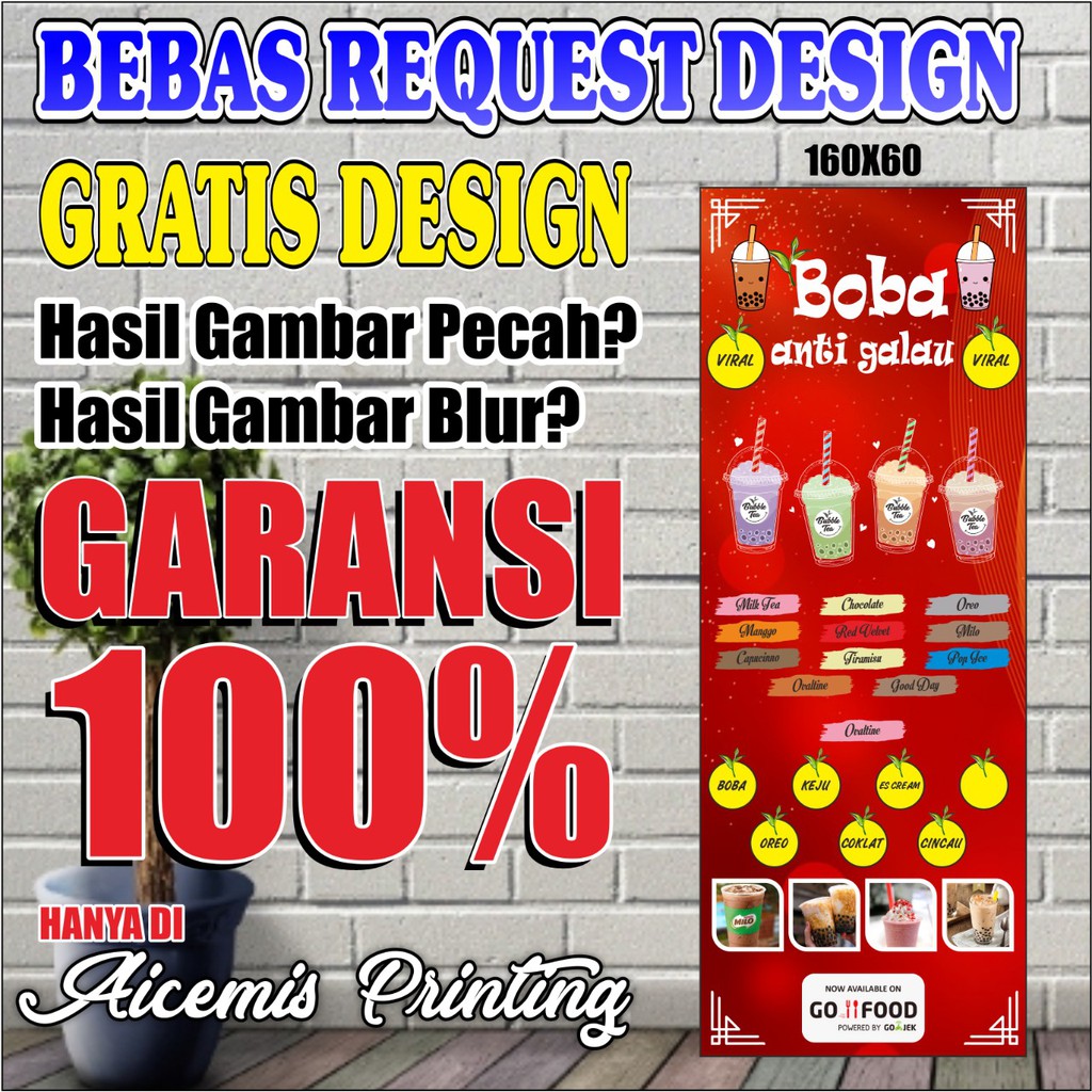 Jual Spanduk Thai Tea Banner Boba Spanduk Mocktail Spanduk My Hot Riset 6165