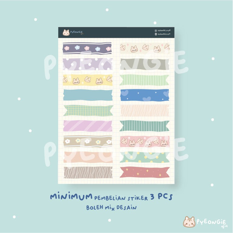 

Sticker Dekorasi Bulat dan Washi Tape Pastel [PYEONGIE STUFF]