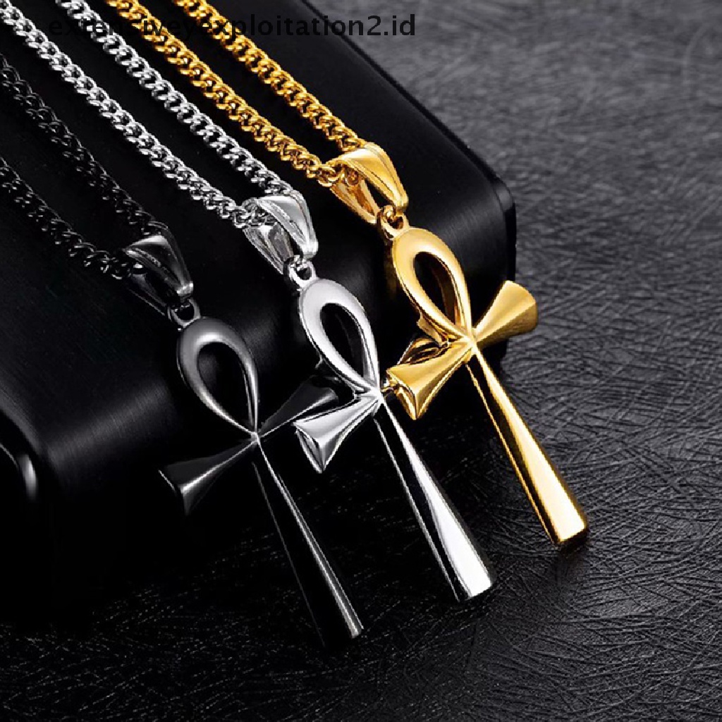 Id Kalung Rantai Dengan Liontin Bentuk Crucifix Ankh Mesir Untuk Hadiah