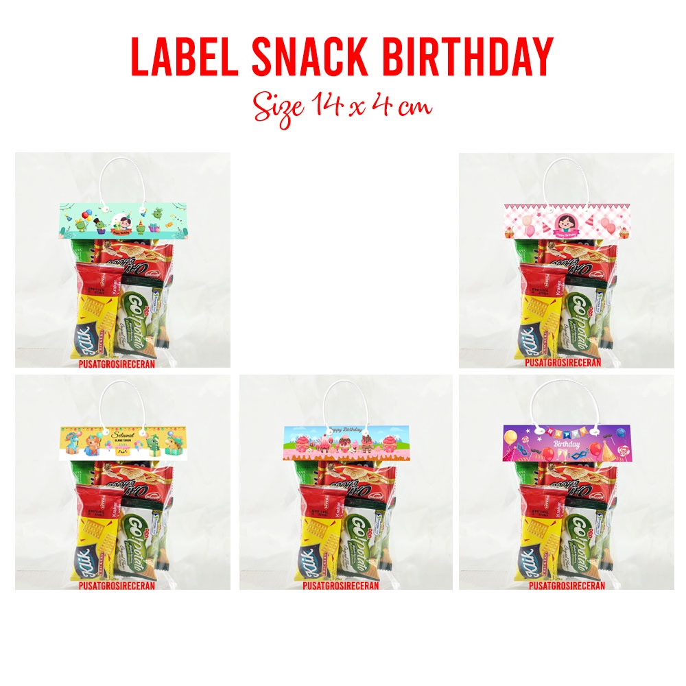 

Label Snack Plastik Bingkisan Birthday Ulang Tahun Anak Party Ultah Souvenir