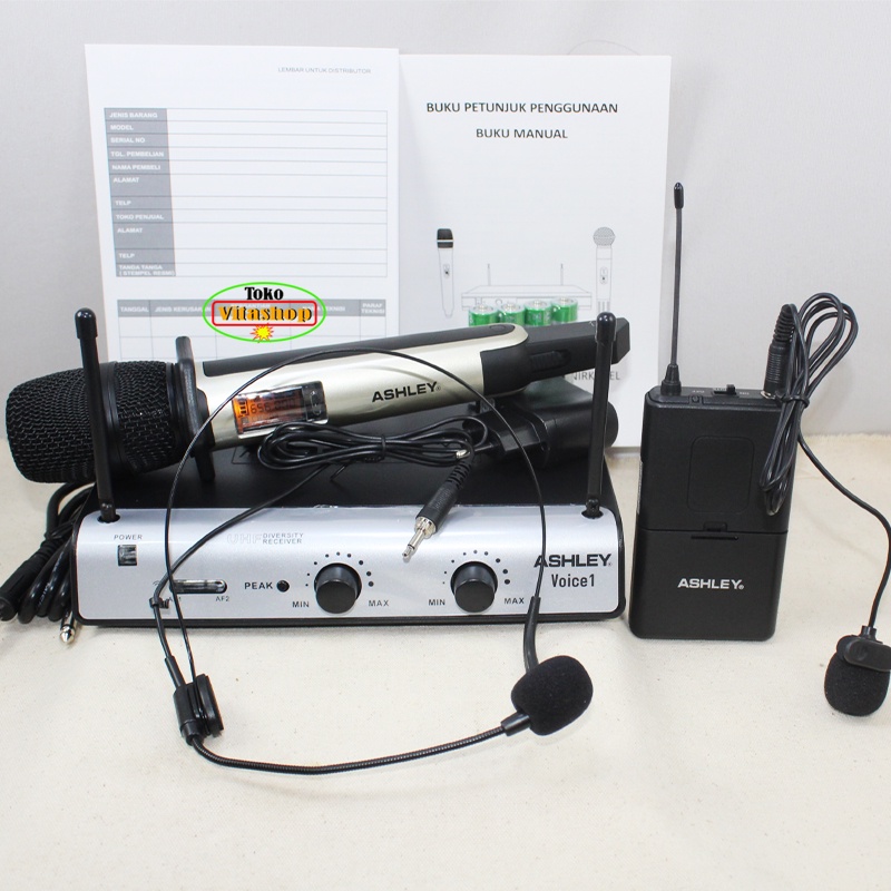 MIC ASHLEY VOICE-1 PJH / MICROPHONE PEGANG + CLIP ON/ MIC HEADSET