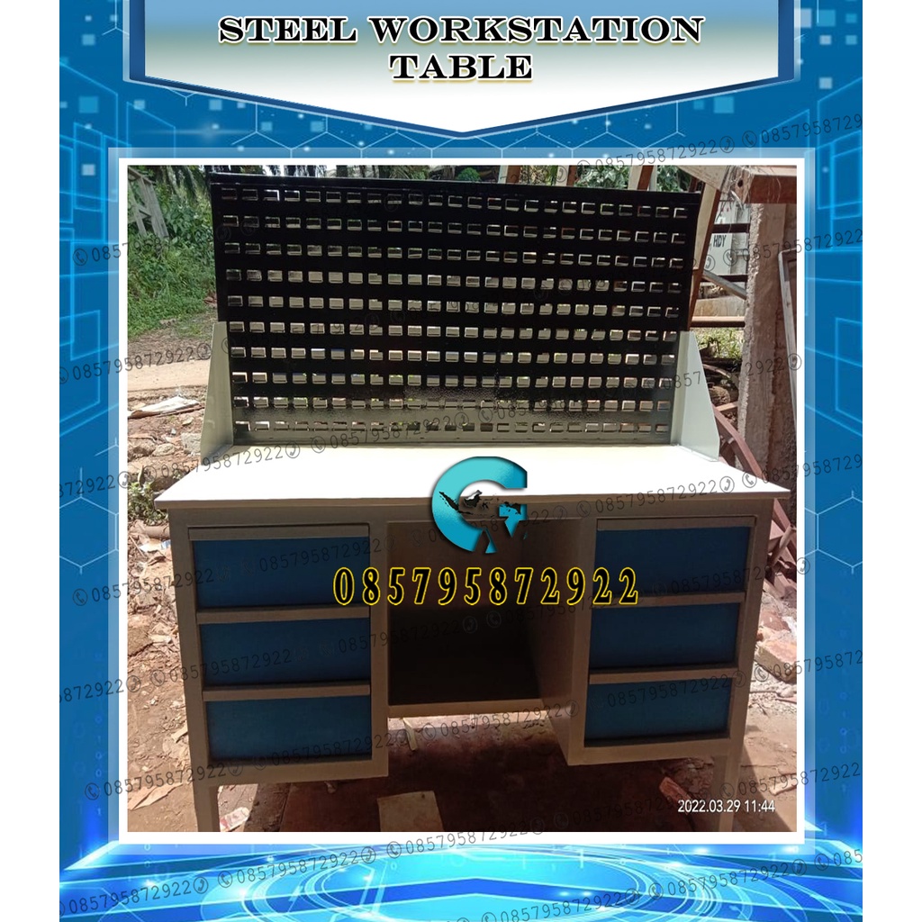 Meja Kerja Besi Workshop Bengkel Steel Workstation Bench work Eco III