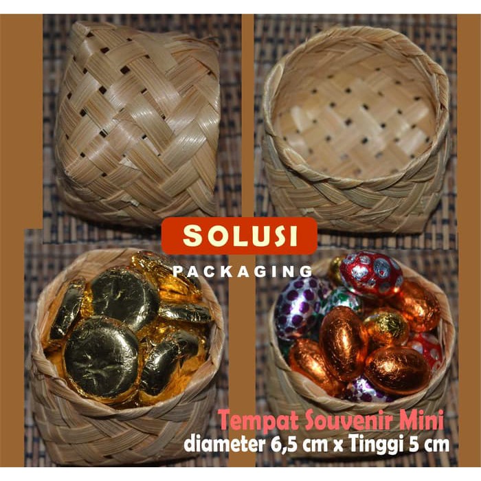 

KEMASAN TEMPAT SOUVENIR BAMBU /KOTAK BAMBU / KERANJANG BAMBU 6,5 x 5 cm
