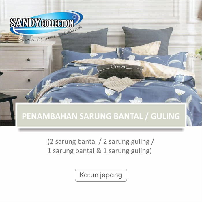 Penambahan Sarung Bantal / Sarung Guling Tipe Katun Jepang - 2 Sarung Bantal