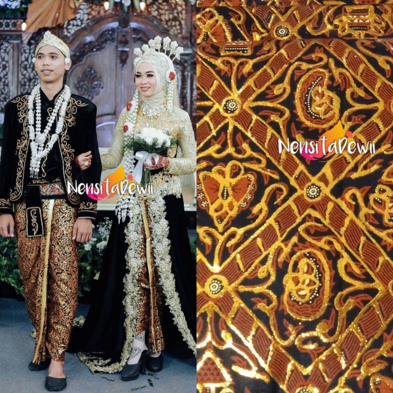 Sepasang Jarik Prodo Instan / Langsung Pakai, Motif Sidoluhur Hitam