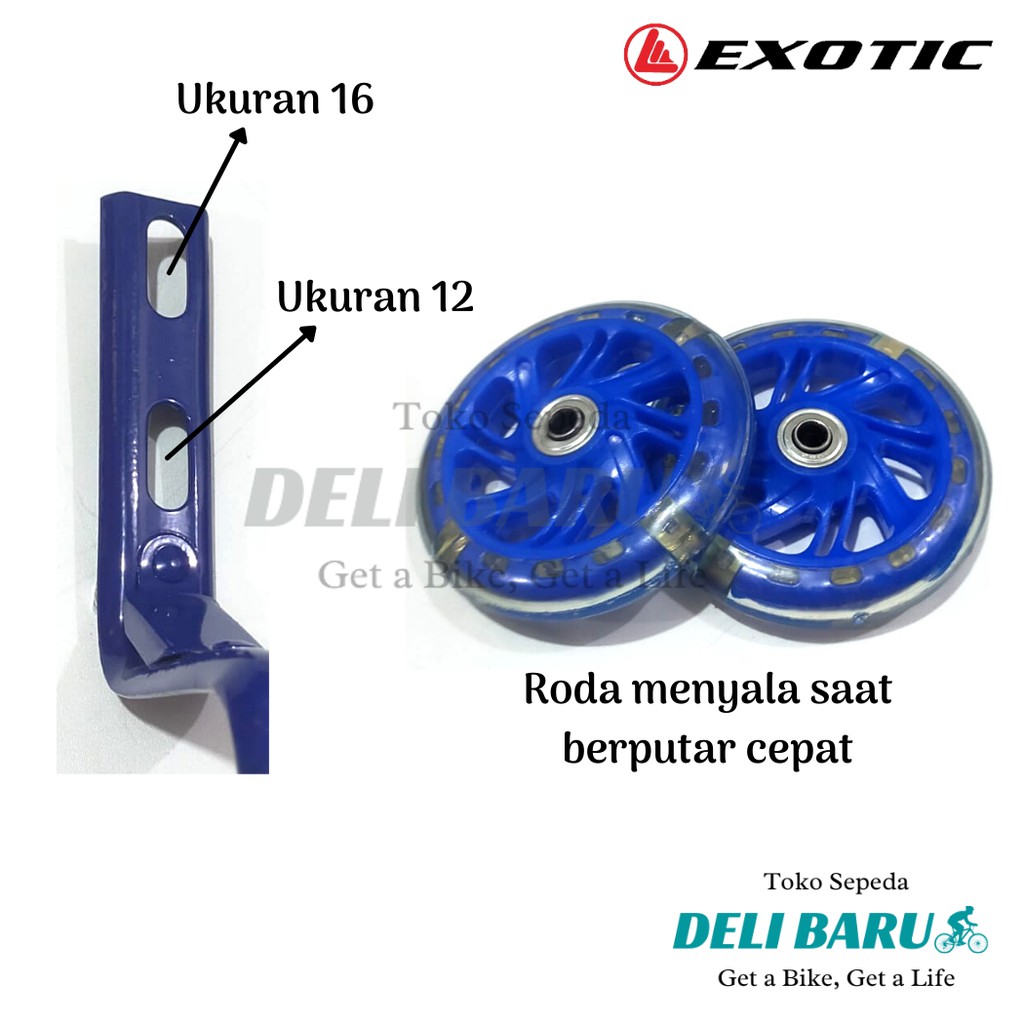 Exotic Roda bantu samping LAMPU ukuran 12 dan 16 sepeda anak mini