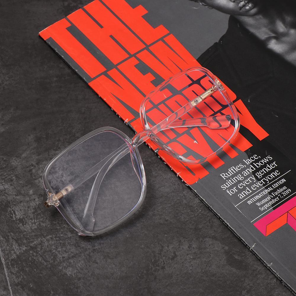 R-flower Kacamata Persegi Wanita Pria Portabel Oversized Spectacles Optical Glasses