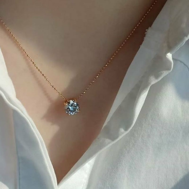 La Vienne - Daisha - Liontin dan Kalung Titanium Wanita Anti Karat - Perhiasan Perempuan Mewah dan E