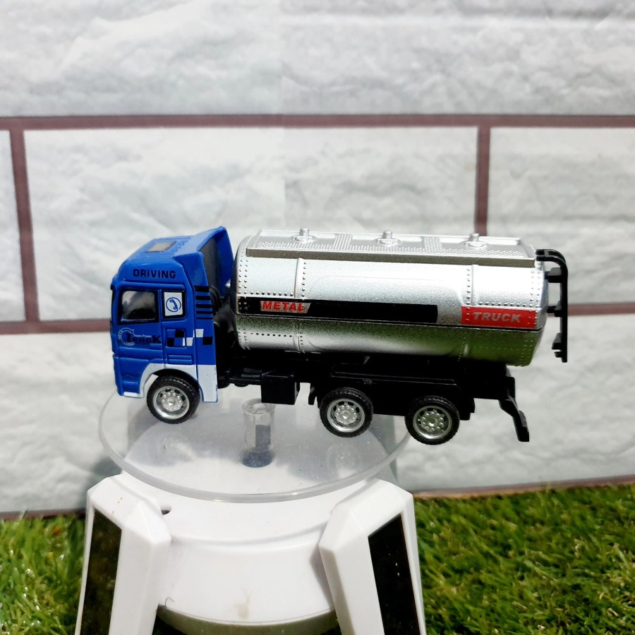 diecast truk tangki police pullback - miniatur truk tangki