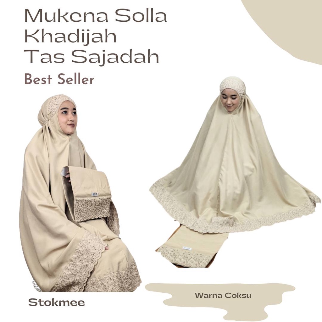 Mukena Dewasa Khatijah Free Tas Mukenah Jumbo Bahan Katun Premium Bahan Adem