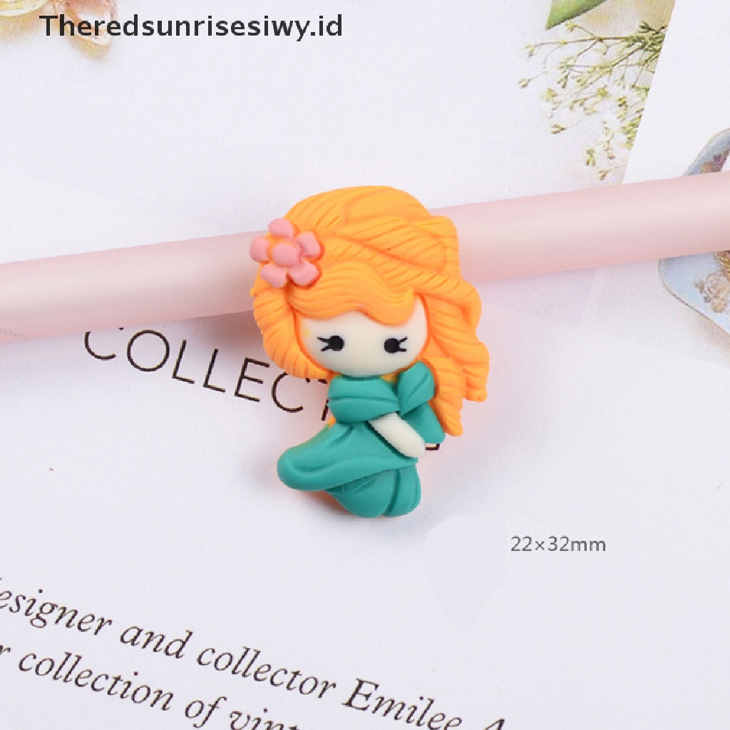 (Theredsunrisesiwy.Id) 10pcs / Set Mainan Miniatur Kartun Princess Bahan Resin Untuk Scrapbook Diy, Ada 7 Model