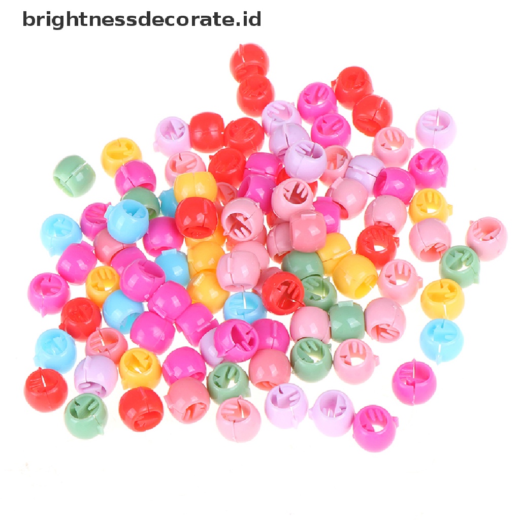 [birth] 100 PCS Mini Hair Claw Clips For Women Girls Cute Candy Colors Beads Headwear [ID]