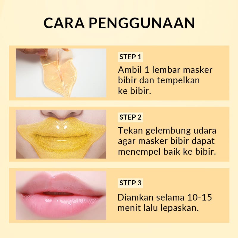 BIOAQUA 24K Gold Moisturizing Essence Lip Mask 6g Perawatan Bibir Memudarkan Kerutan Bibir Masker Bibir Untuk Bibir Hitam Masker