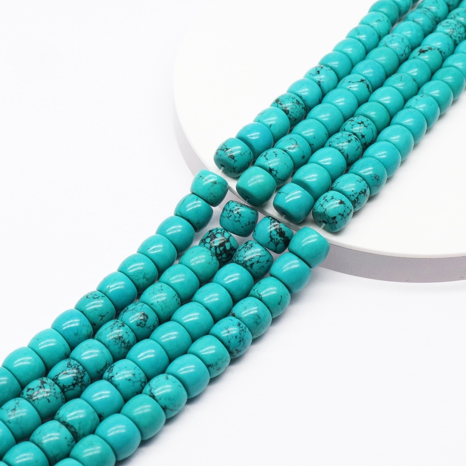 Manik-Manik Batu Turquoise Howlite Size 11 mm Bentuk Tyre Cabochon | Manik Batu Turquoise Howlite As