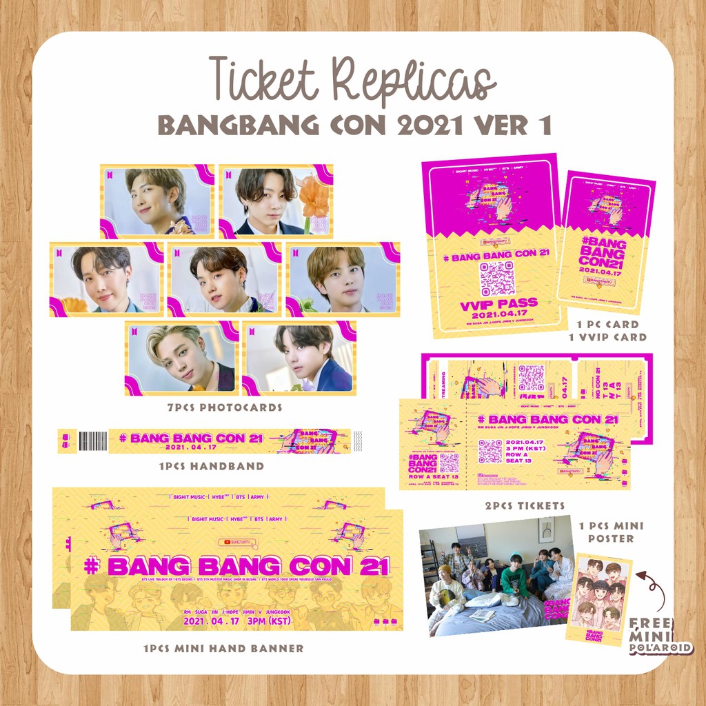 PTD BTS Muster &amp; Bang bang con live tiket konser (Replika) 2021 Muster birthday gift