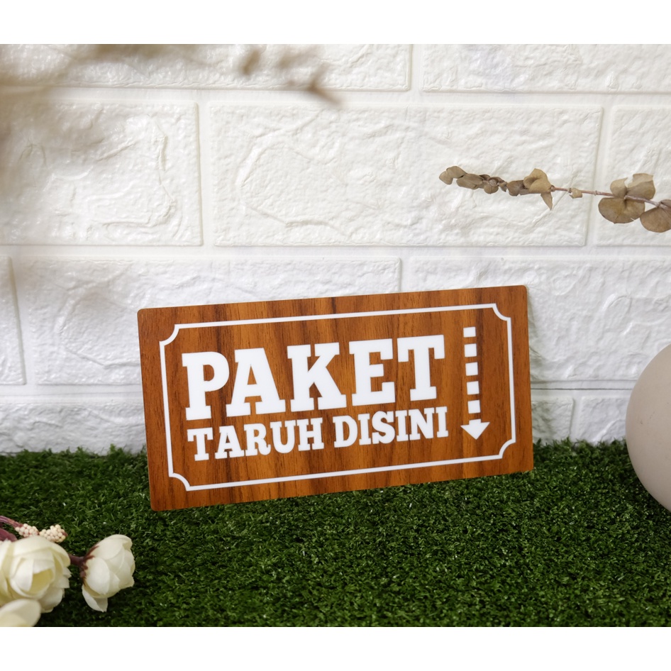 Sign Board Akrilik Paket Taruh Disini Label Tempel Akrilik