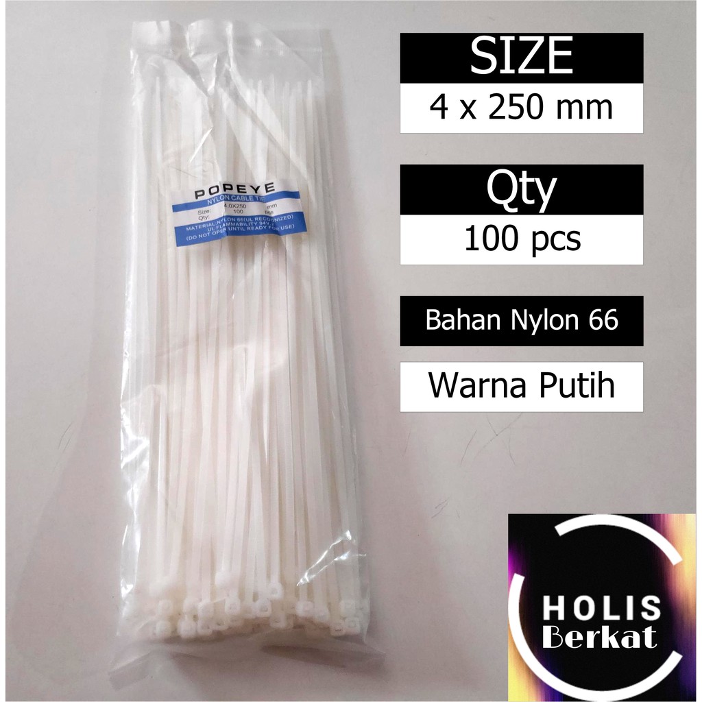 

Kabel Ties / Kabel Tis / Cable Tie 4 x 25 cm 100 pcs Murah