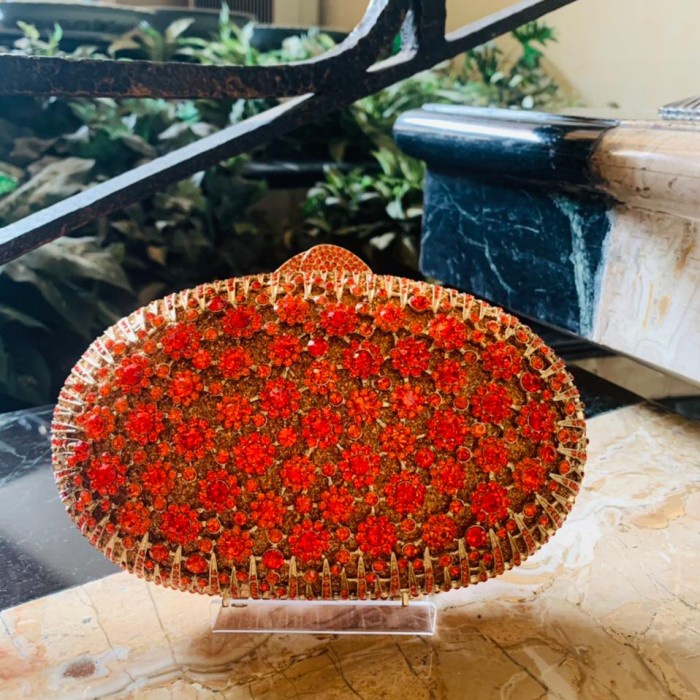 ROSSINI-Tas pesta swarovski / Clutch swarovski / Tas swarovski Merah C