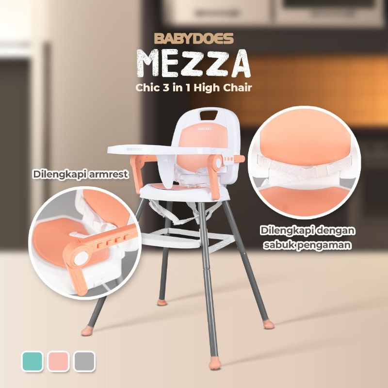 Kursi Makan Bayi Babydoes Mezza High Chair CH-KT 614 SN Booster Seat