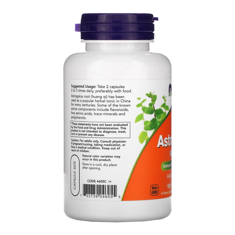 Now Food Astragalus 500mg 100cap Kesehatan Imun Tubuh ORI USA NOW