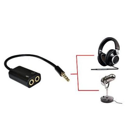 Kabel Splitter Audio + Mic 3.5mm 2in1 Cable Pembagi HP Laptop Headset sincer02 Kualitas Baik