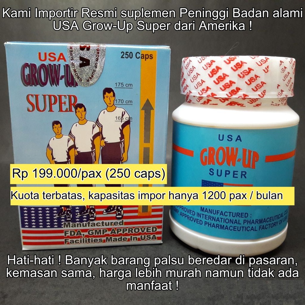 Suplemen Peninggi Badan Asli dari USA - GrowUp Super