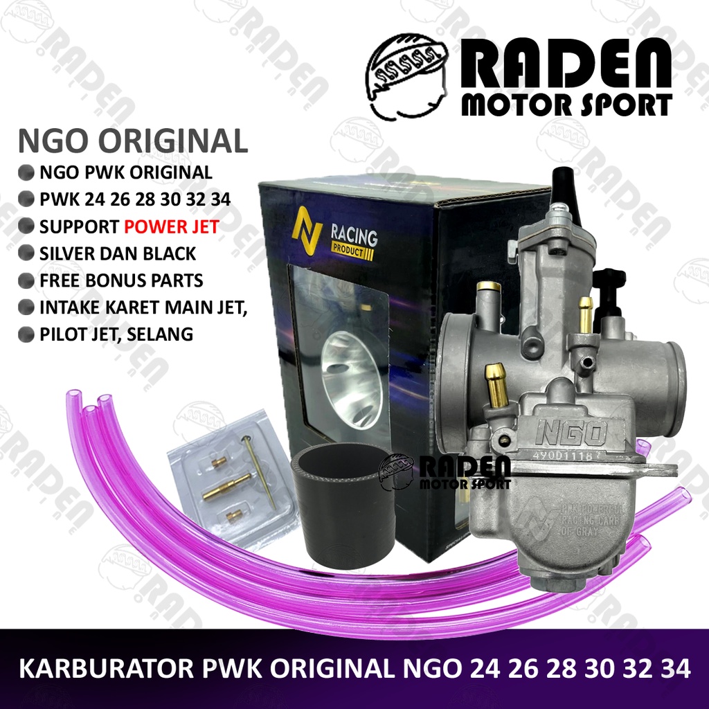 (COD) KARBURATOR NGO ORIGINAL PWK 24 26 28 30 32 34 HITAM BLACK KARBU AIRSTRIKE CPO SUDCO KEIHIN-ORIGINAL NGO SILVER