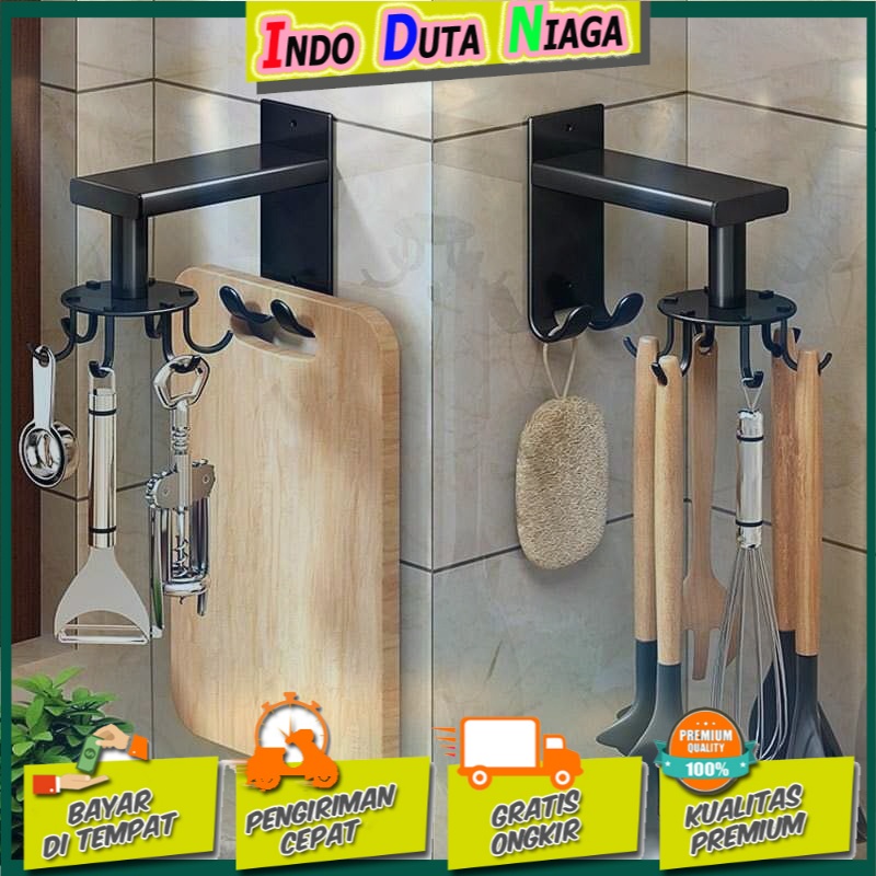 GREBON Hanger Rak Gantungan Dapur 8 Hook Strong Adhesive - E009