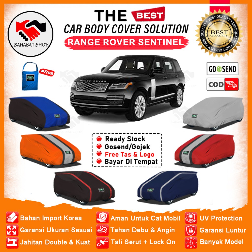 Sahabat Body Cover Mobil Sentinel / Sarung Penutup Land Rover Sentinel Outdoor / Selimut Mantel Pelindung Tutup Jas Mantol Tutupan Terpal Kerudung Kelambu Kerodong Pembungkus Bungkus Mobil Range Rover Sentinel Waterproof Anti Air Model Orange