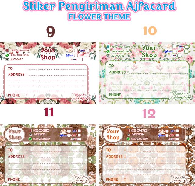  Stiker  label pengiriman  olshop stiker  pengiriman  flower 