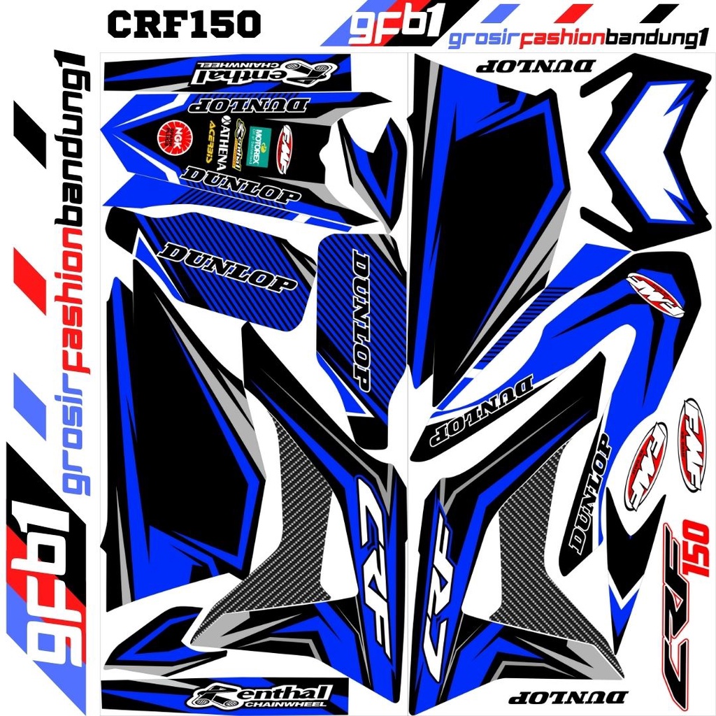 Decal Motor cross Trail Adventure CRF 150 Variasi Dunlop