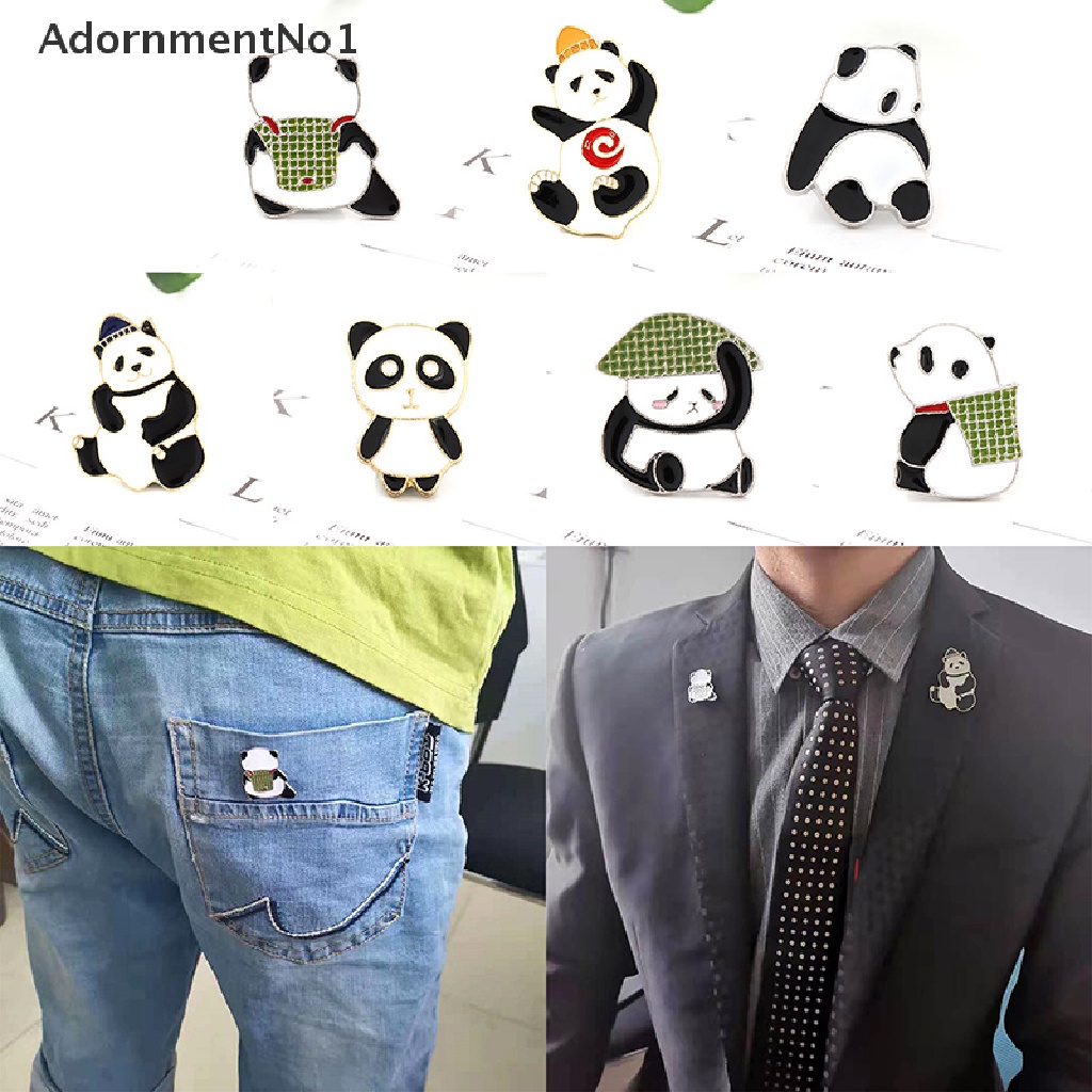 (AdornmentNo1) Bros Pin Bentuk Panda Cina Bahan Metal Untuk Wanita