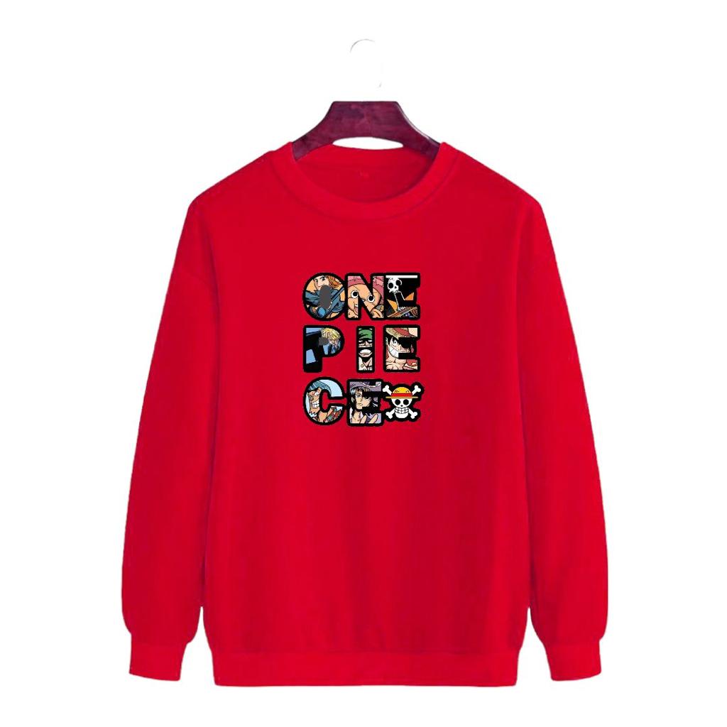 .Noveli wear - Sweater basic crewneck distro Anime One piece bahan berkualitas