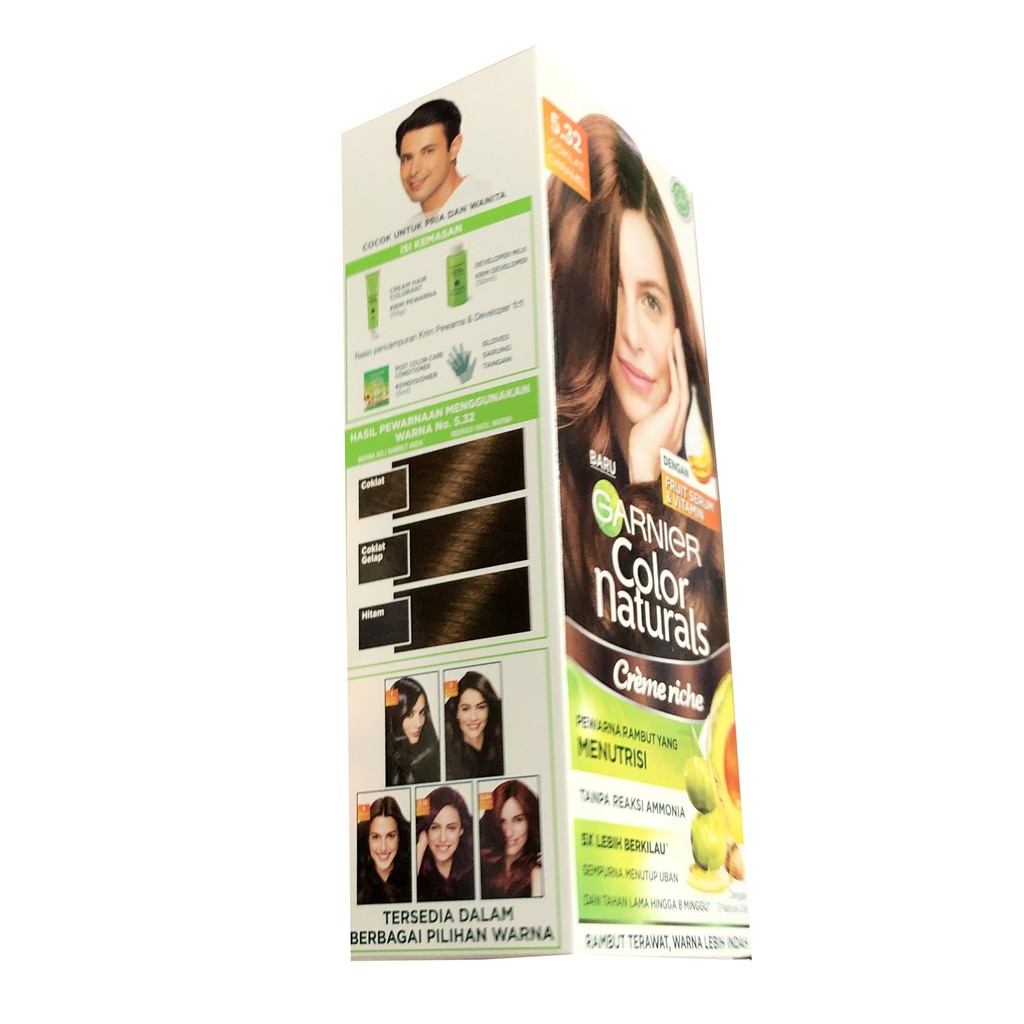 Garnier Color 5.32 Naturals Crime Riche Caramel Brown Cat Rambut Coklat Karamel