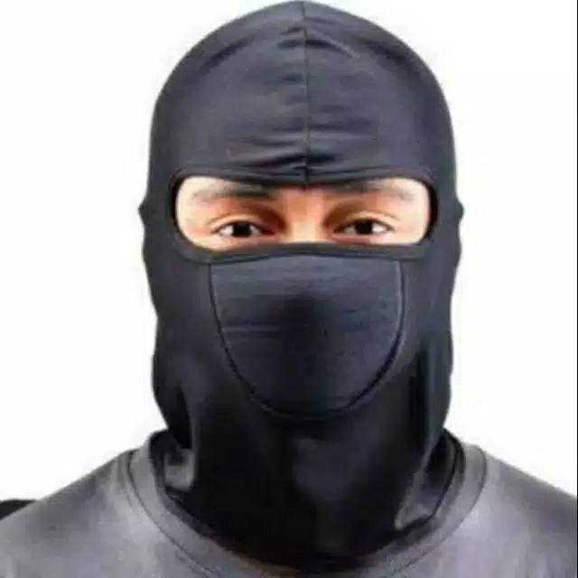 Masker Topeng Ninja Hitam Polos full pace