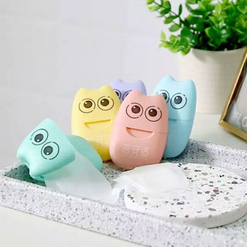 Sabun Kertas Mini Wangi Disinfectant Toilet Paper Soap Lucu Unik Travel Portable Praktis