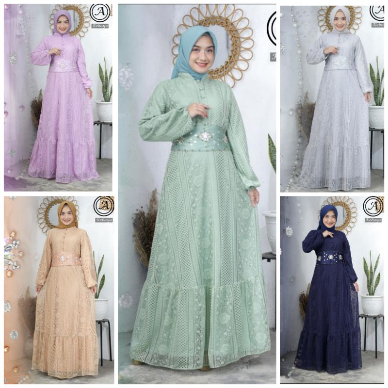 gamis modern malikha assyfa / gamis busui / gamis brokat / gamis lebaran / gamis wisuda / gamis perp