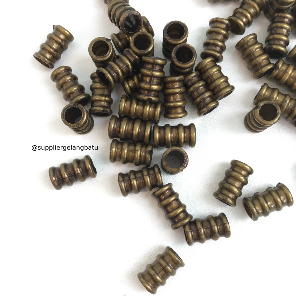 manik spacer tabung pipa bronze bronzo bakar aksesoris anti karat 8mm