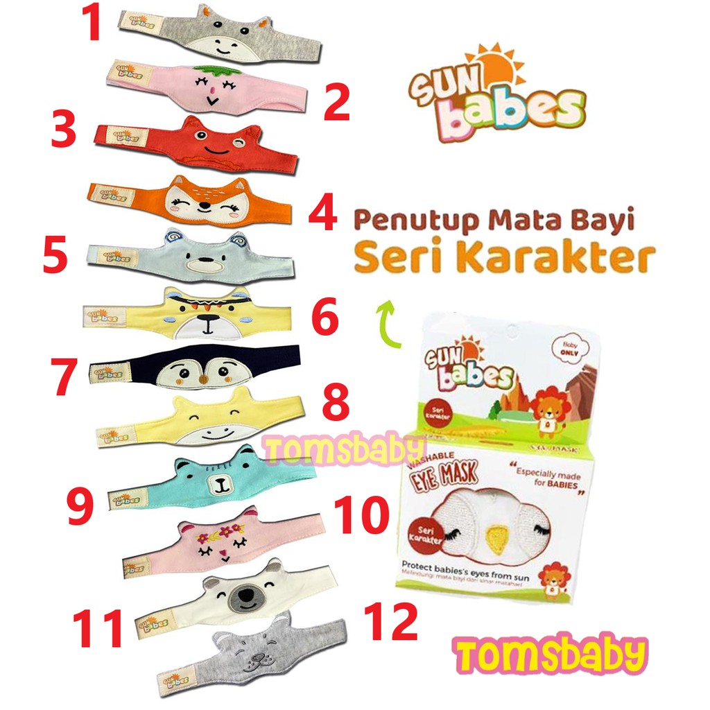 [TOMS] SUN BABES (1pcs) Kacamata Jemur Bayi KARAKTER ULTRASOFT / Kaca Mata Jemur Bayi / Eye Mask Protector