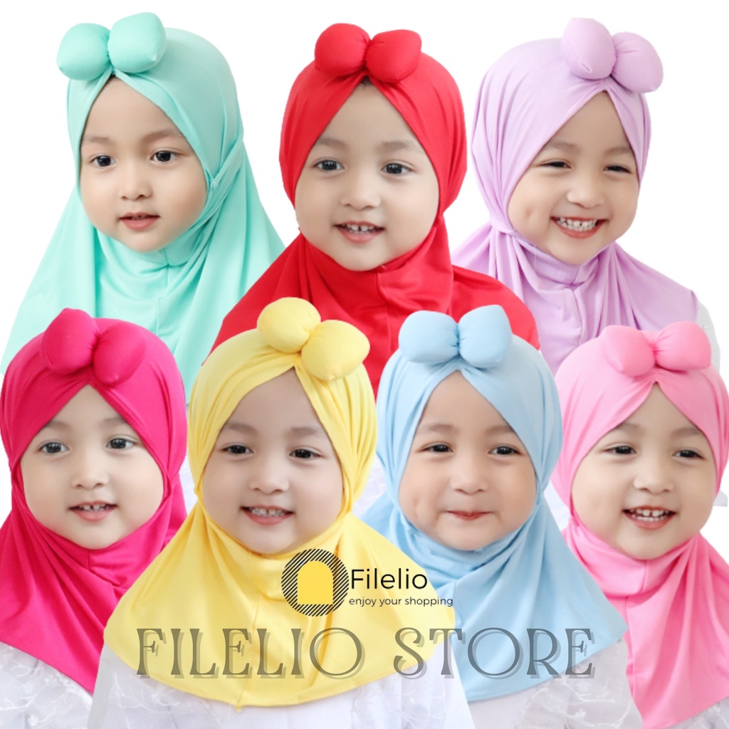 TERMURAH Kerudung Anak Perempan Minie Polos Umur 1-3 Tahun Khimar Anak Kecil Lucu Murah Premium