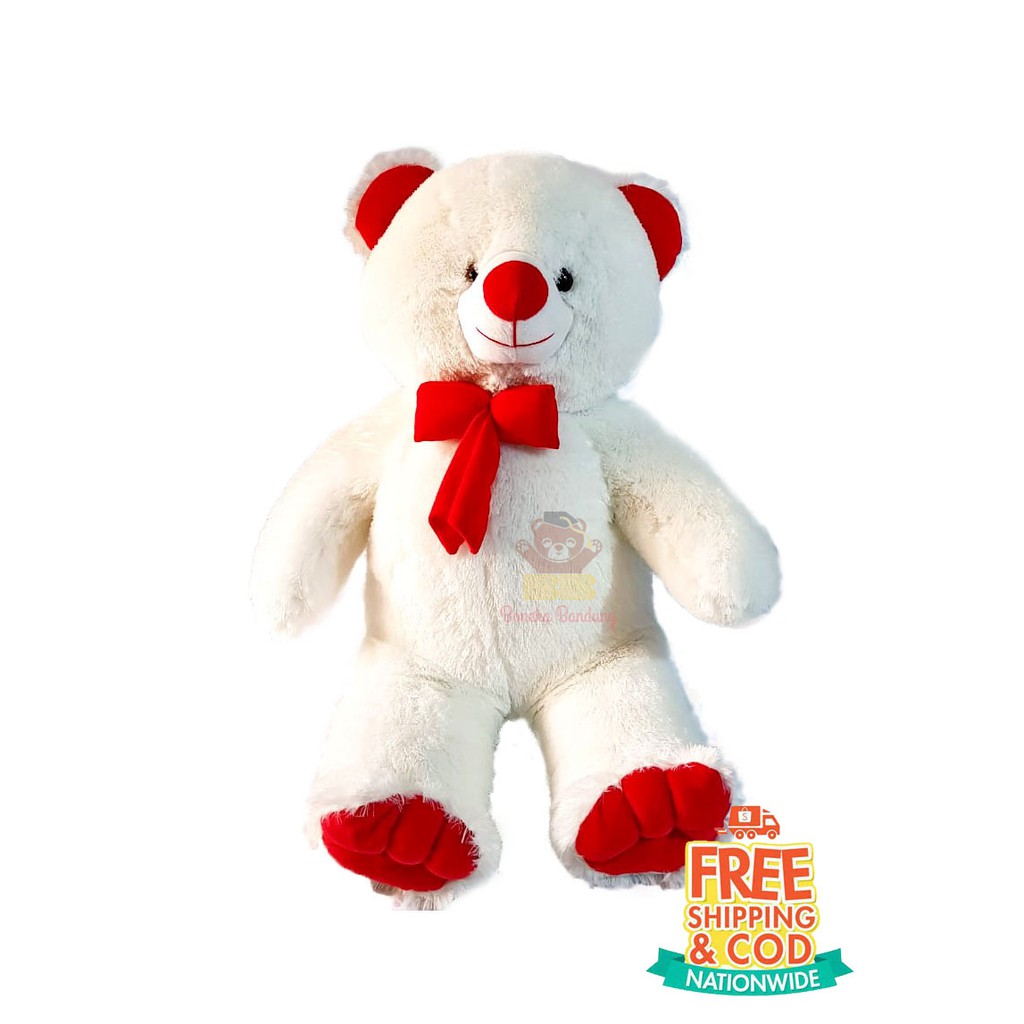  boneka  jumbo beruang teddy bear putih  100cm 80cm 